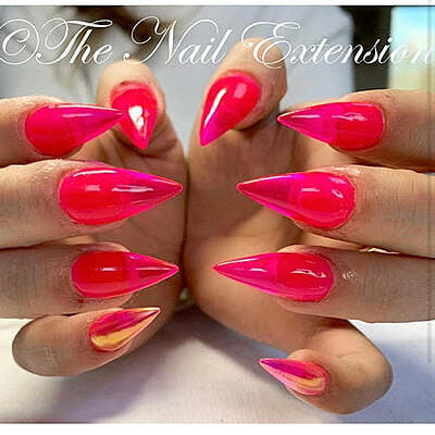 Claw Culture Jelly Polish hot jelly pink hand